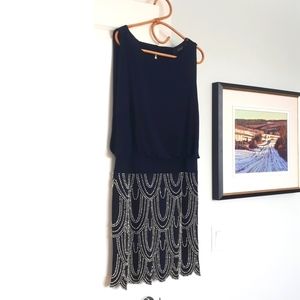 Flapper Style Navy Blue Dress, Size 12
